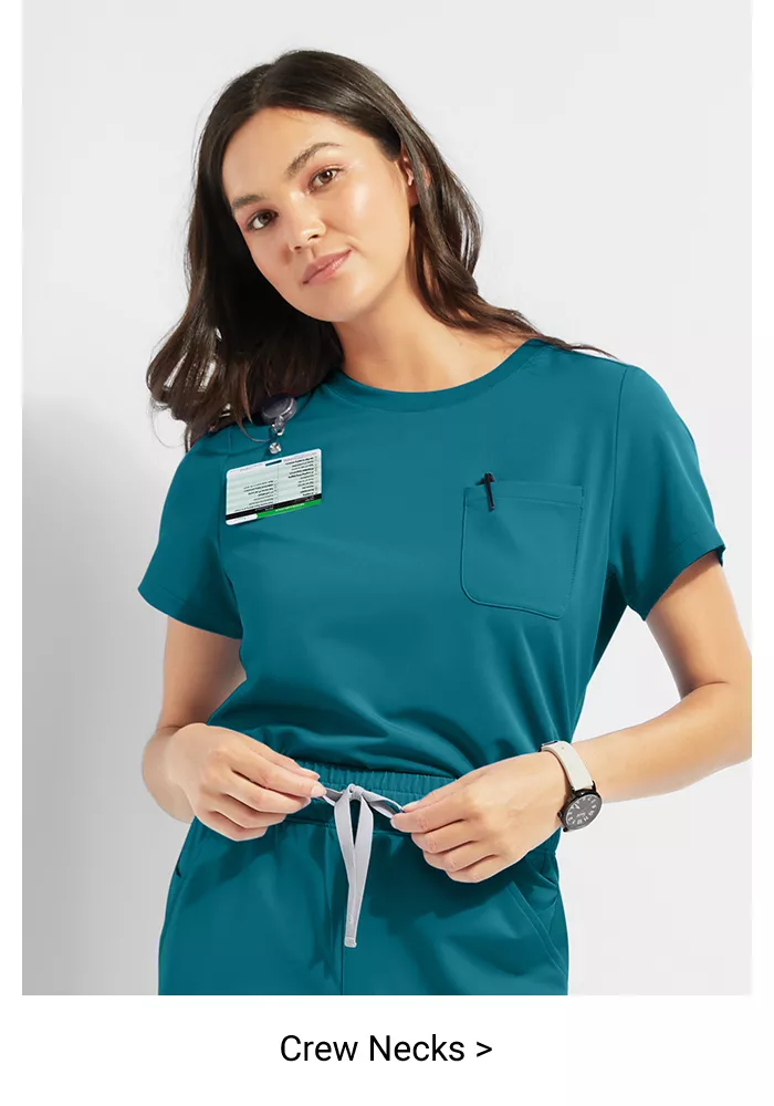 Women&rsquo;s Crew Neck Scrub Tops 