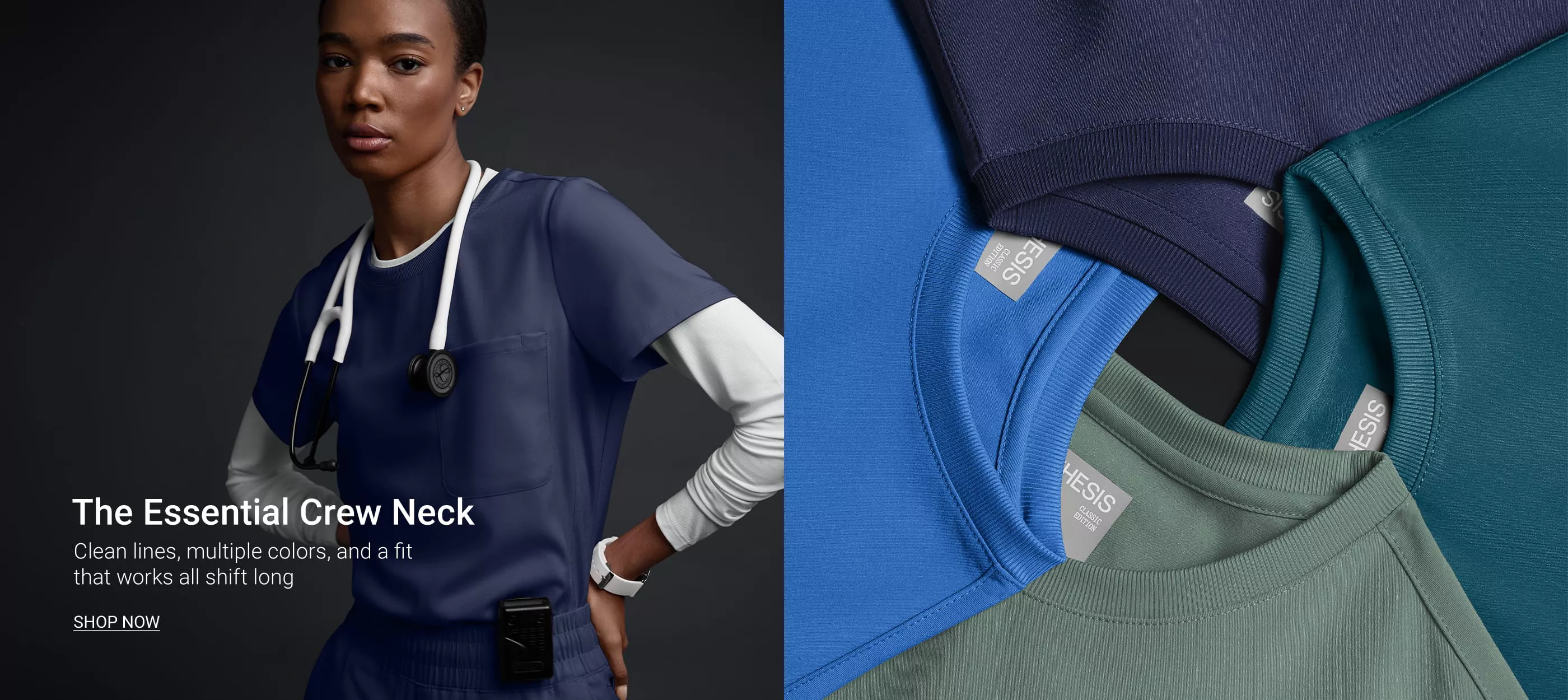 Crew Neck Scrub Tops