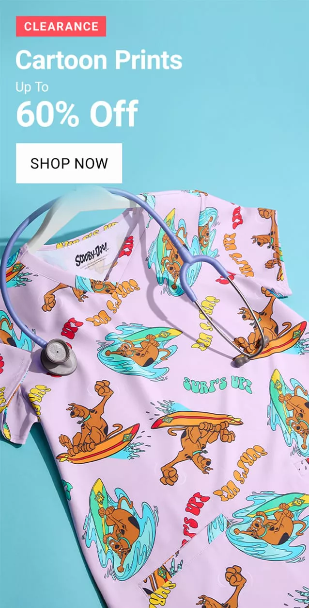 Cartoon Print Scrubs on Sale