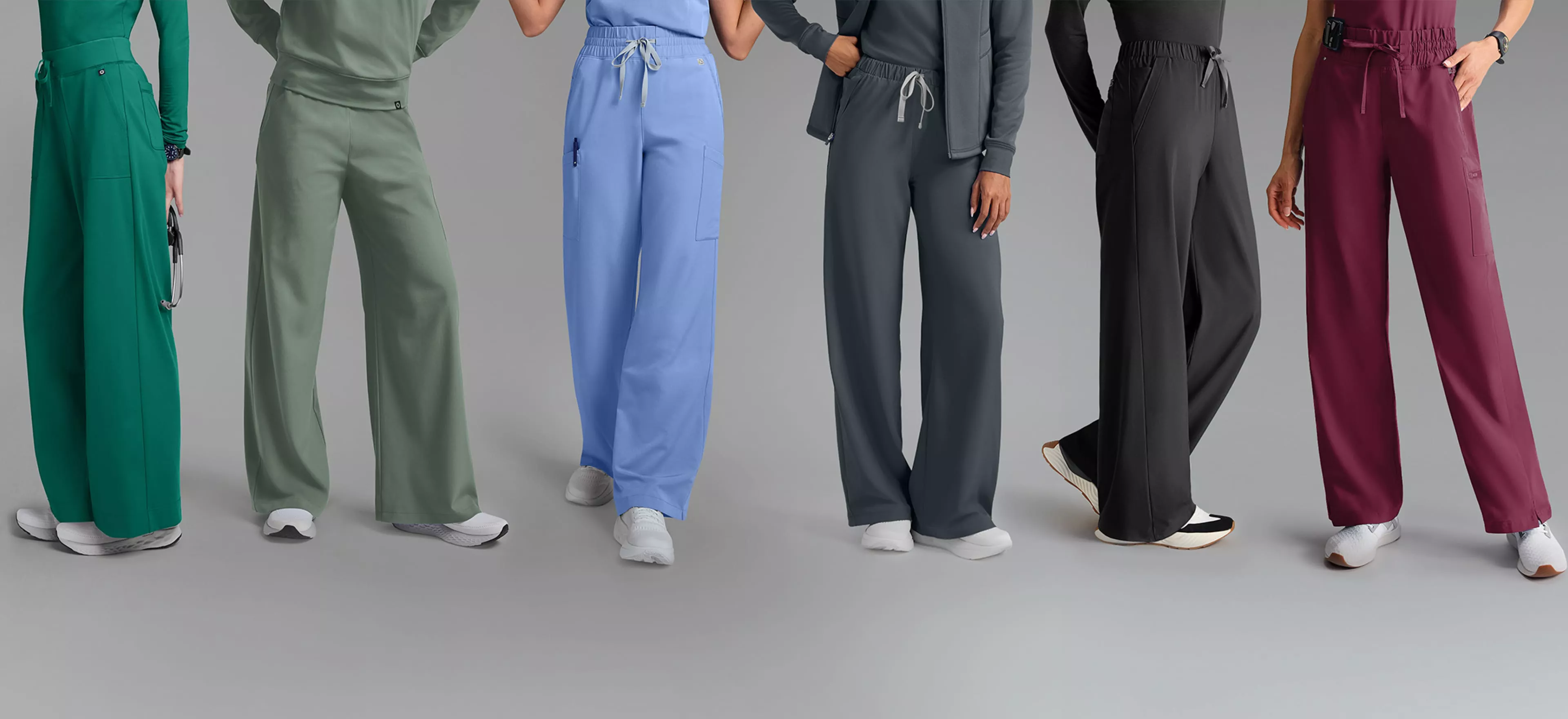 Wide Leg and Flare Leg Scrub Pants