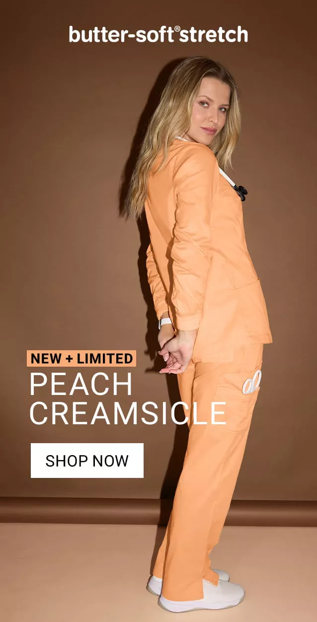Butter-Soft Stretch Peach Creamsicle Color Scrubs