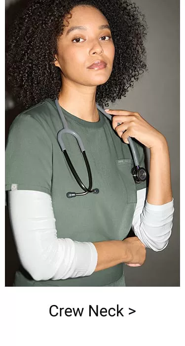 Crew Neck Scrub Tops