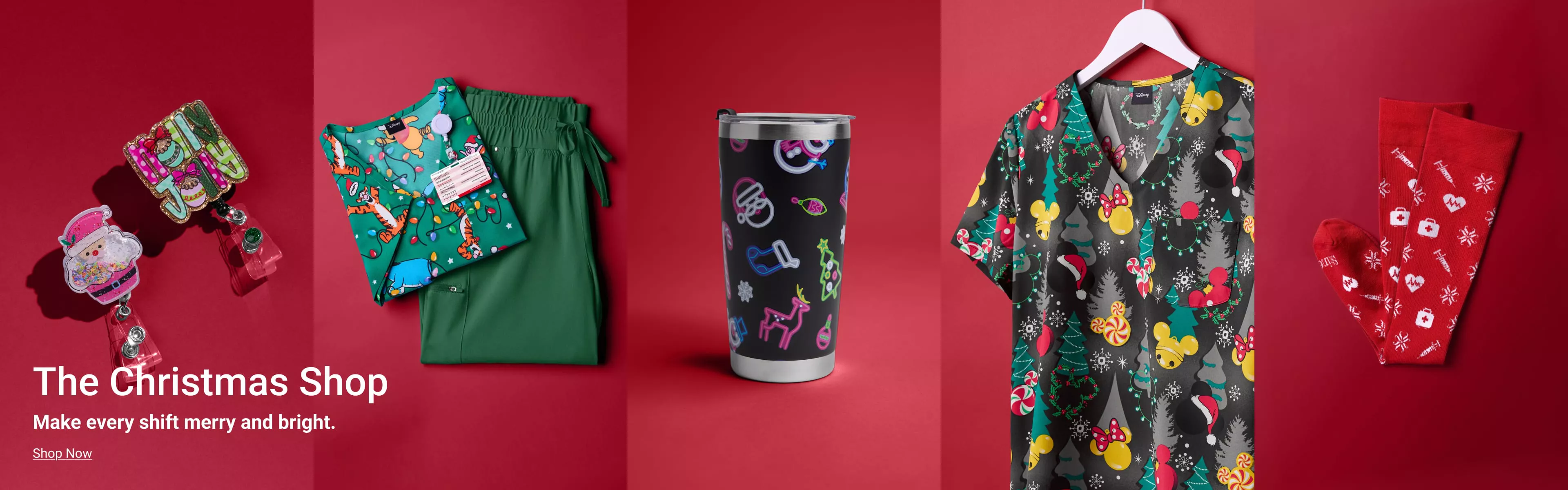 Christmas Shop Print Scrubs