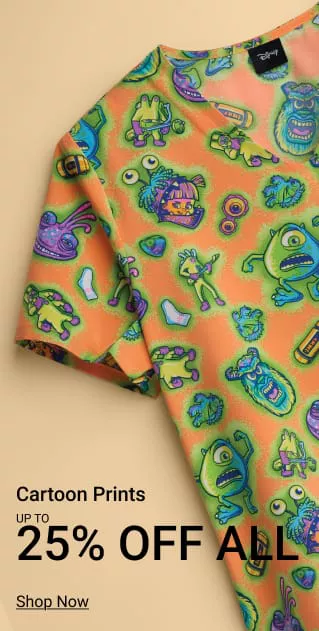 Cartoon Print Scrubs on Sale
