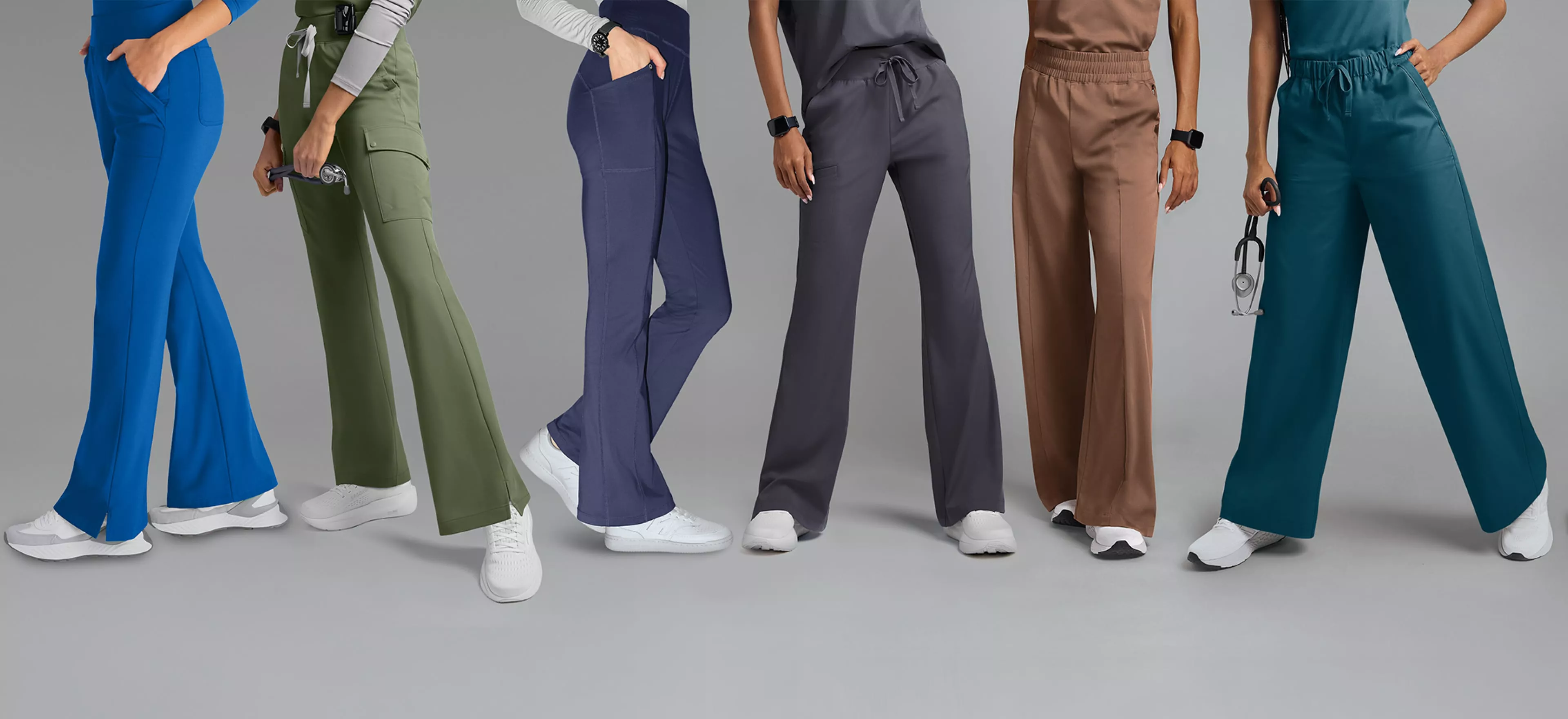 Wide Leg and Flare Leg Scrub Pants