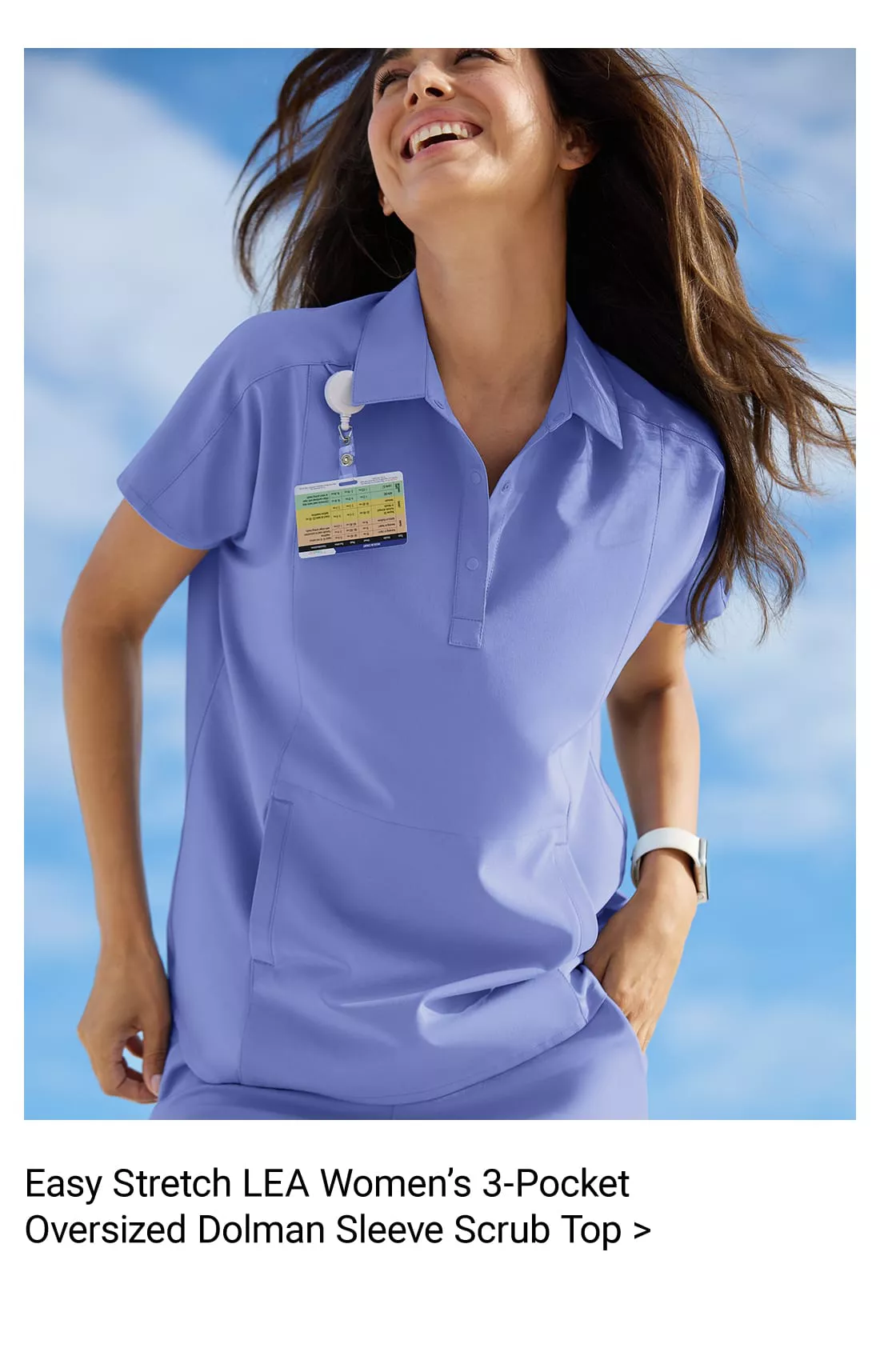 Easy Stretch Lea 3-Pocket Scrub Top