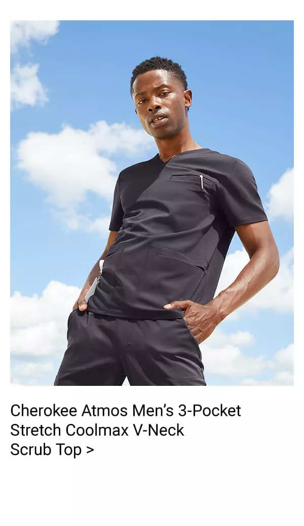 Cherokee Atmos 3-Pocket Men&rsquo;s V-Neck Scrub Top