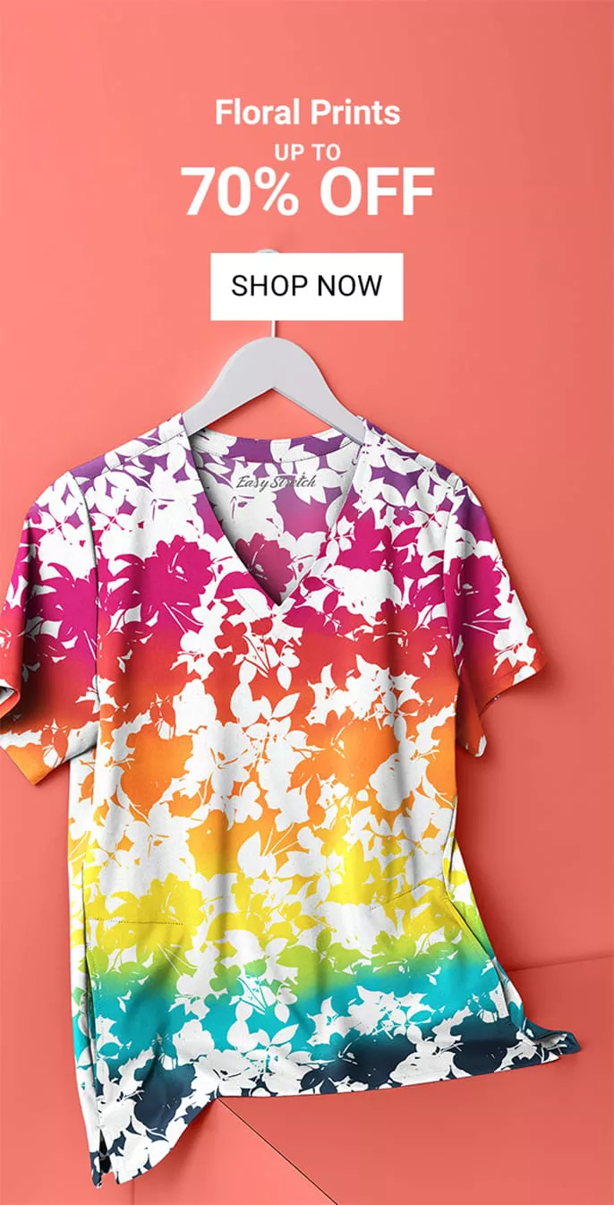 Floral Print Scrubs on Sale