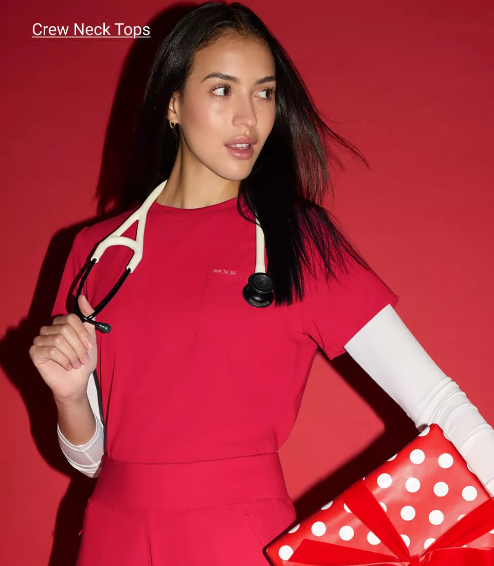 Compre blusas m&eacute;dicas con cuello redondo