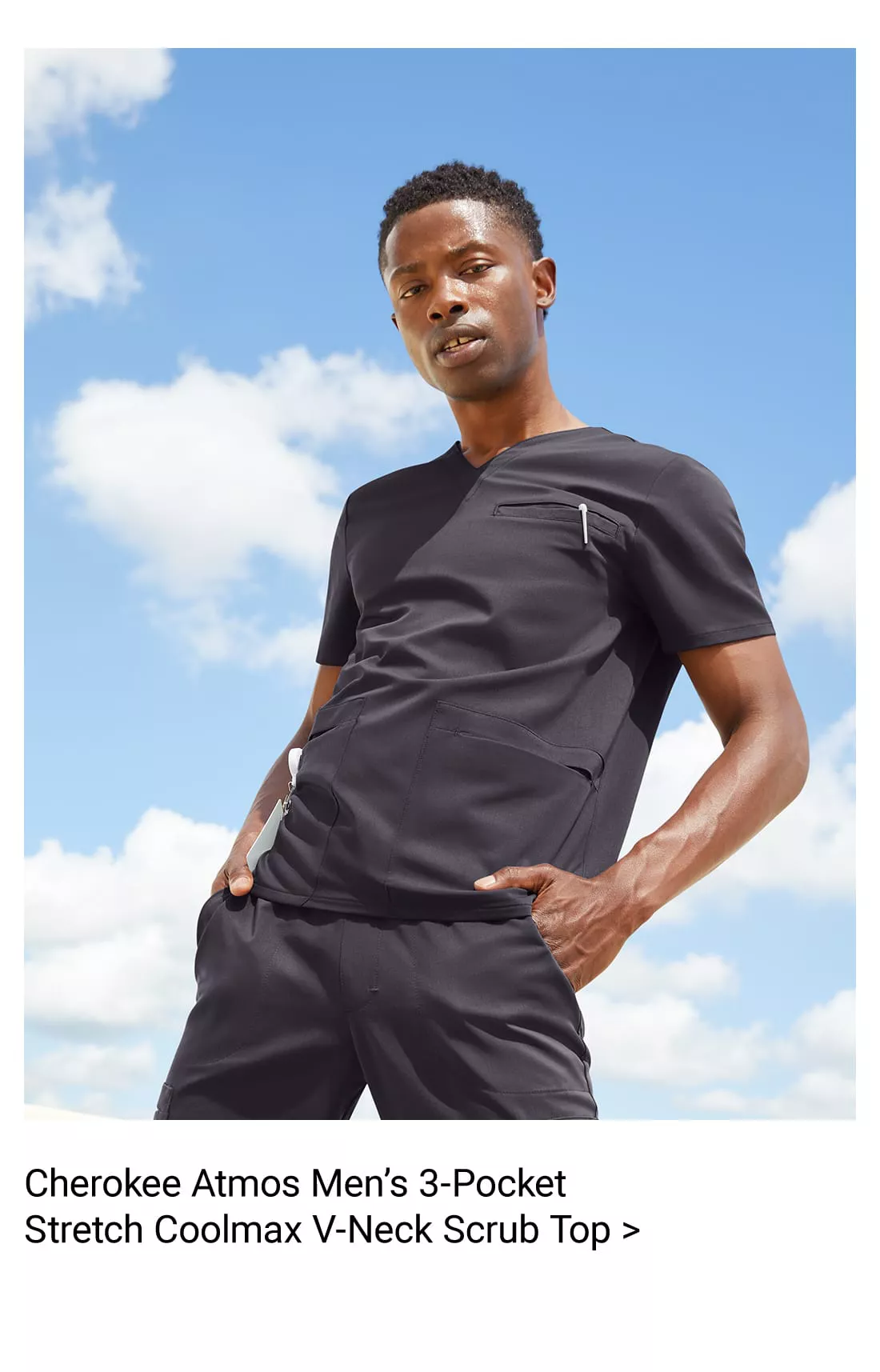 Cherokee Atmos 3-Pocket Men&rsquo;s V-Neck Scrub Top