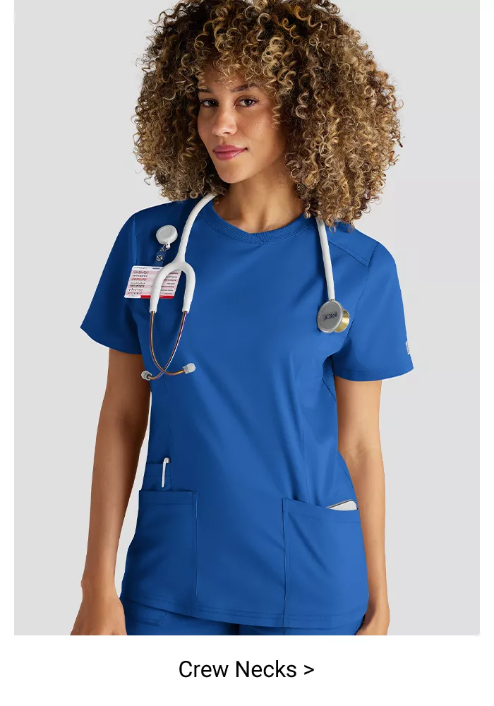 Women&rsquo;s Crew Neck Scrub Tops 
