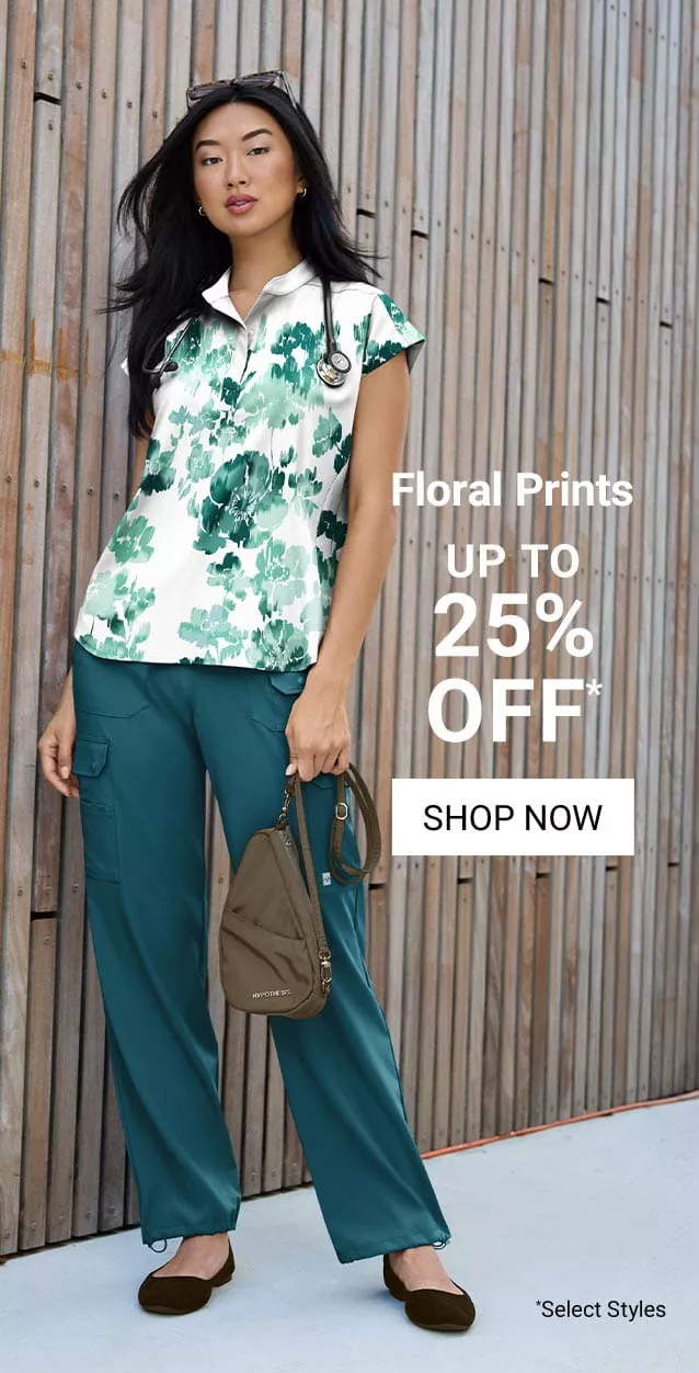 Floral Print Scrubs on Sale
