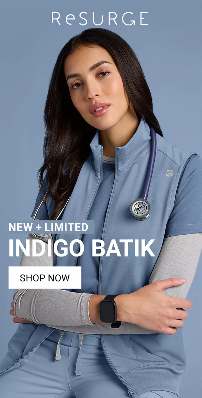 ReSurge Scrubs in Indigo Batik