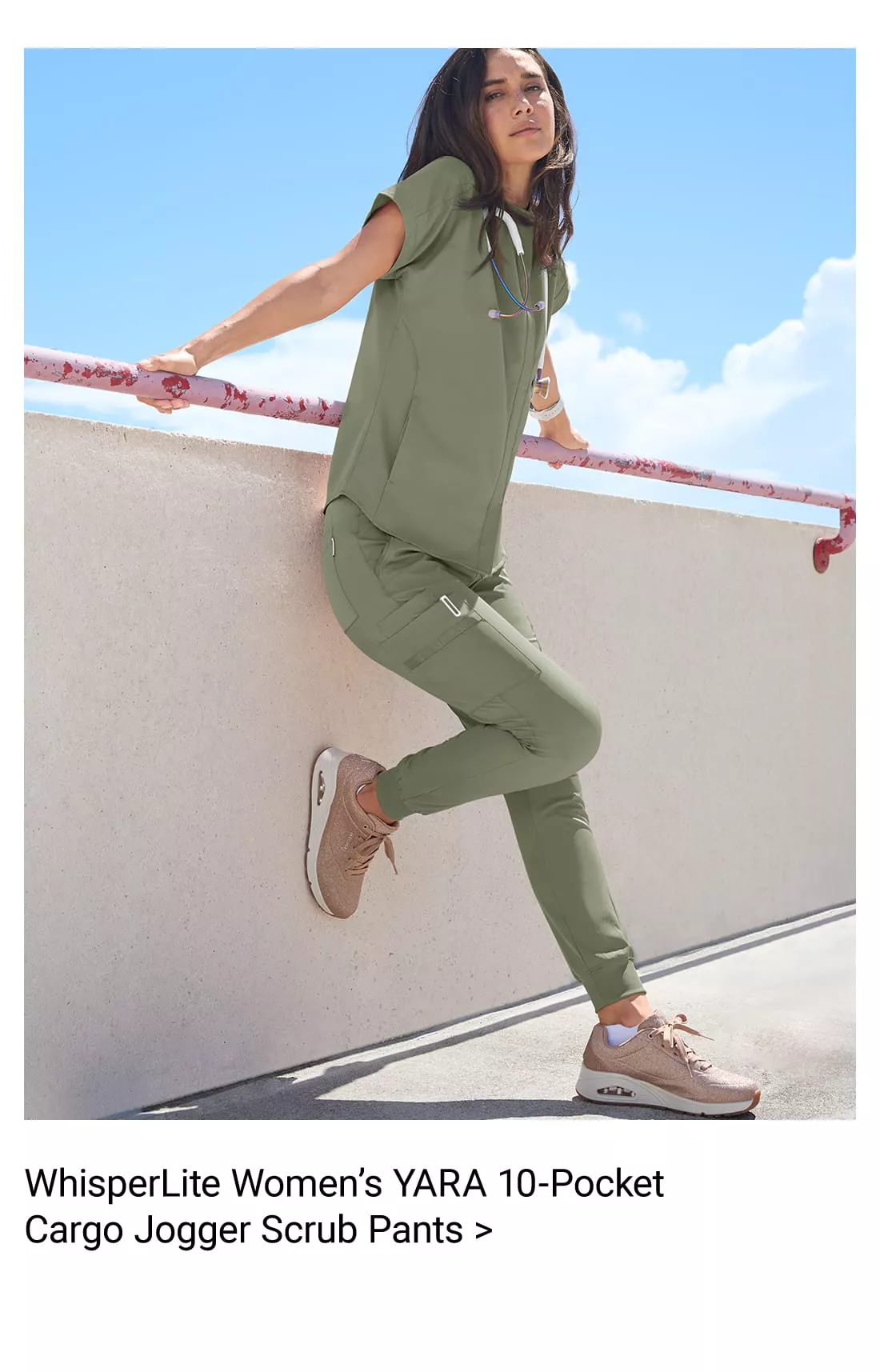 WhisperLite Yara 10-Pocket Jogger Scrubs