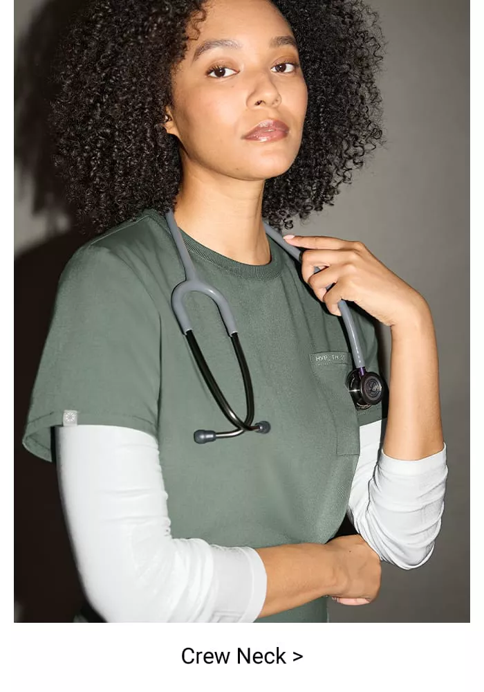 Crew Neck Scrub Tops