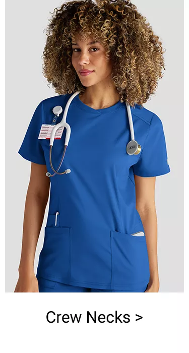 Women&rsquo;s Crew Neck Scrub Tops 