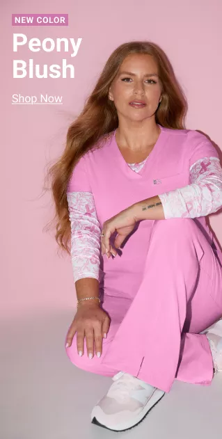 Easy Stretch Scrubs in Peony Blush