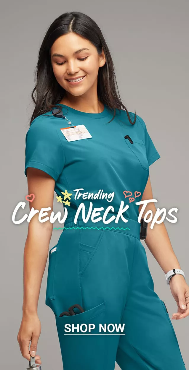 Crew Neck Scrub Tops