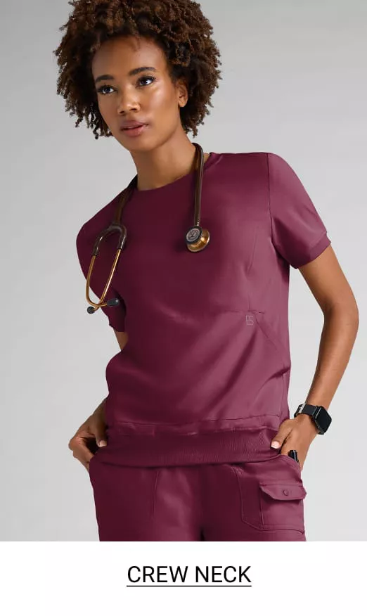 Crew Neck Scrub Tops