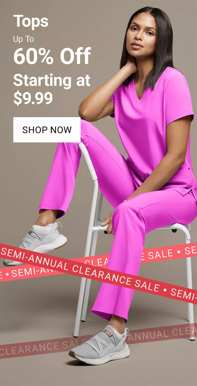 Semi-Annual Clearance Scrub Tops on Sale