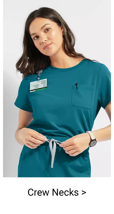 Women&rsquo;s Crew Neck Scrub Tops 