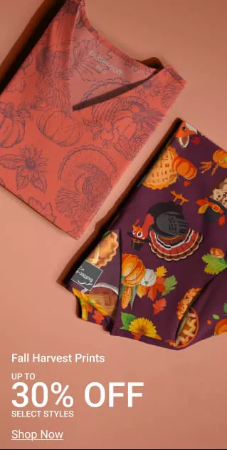 Fall Harvest Print Scrubs