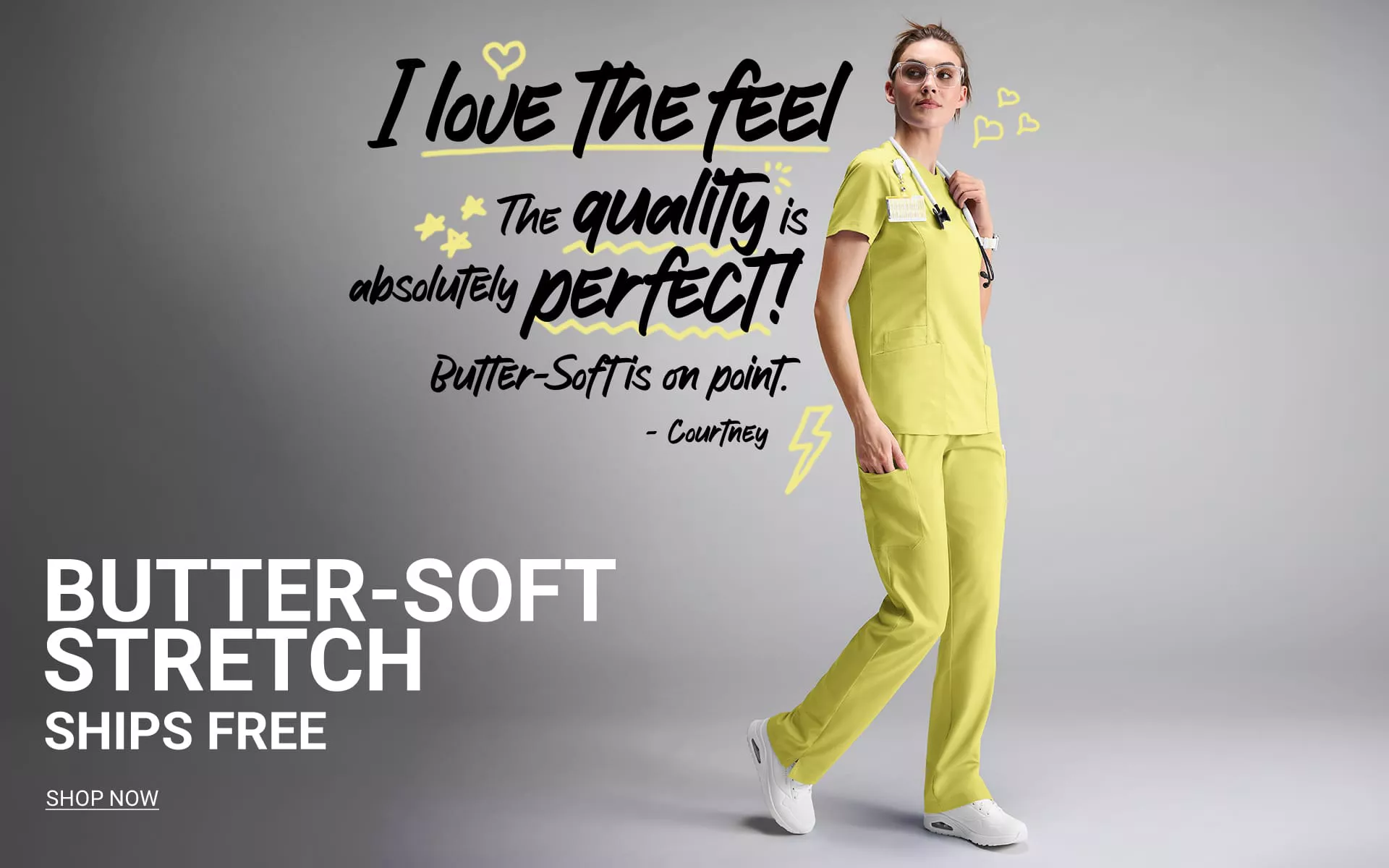 Butter-Soft Stretch Scrubs Free Shipping