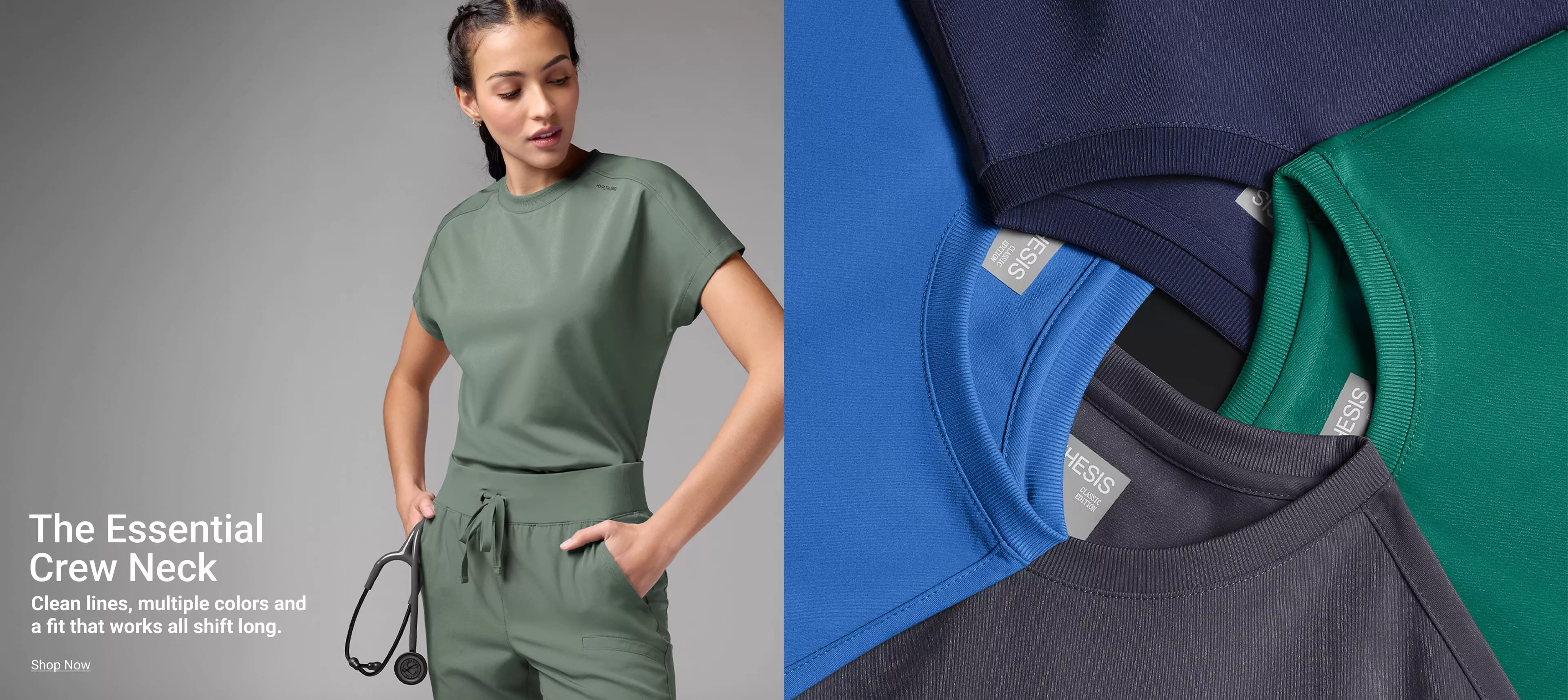 Crew Neck Scrub Tops