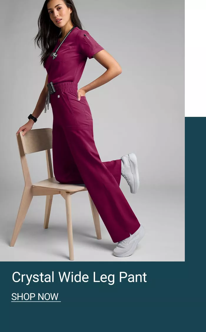 Crystal Wide Leg Scrub Pant