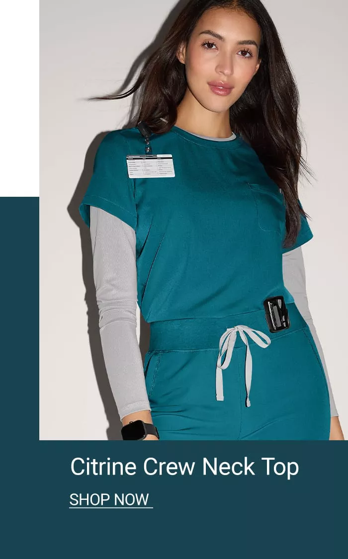 Citrine Crew Neck Scrub Top