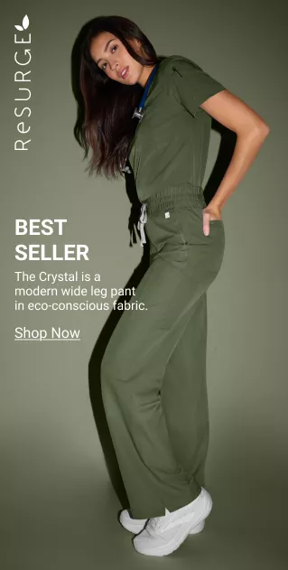 ReSurge Crystal Wide Leg Scrub Pant