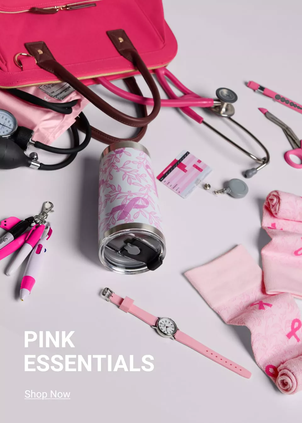 Pink Essentials: Breast Cancer Awareness Accessories, Watches, compression Socks, Tumblers