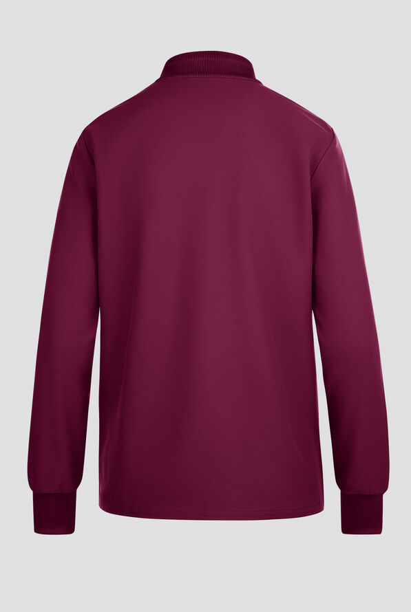 Cherokee Workwear Originals Ultra Women's 2-Pocket Crew Neck Zip Front Scrub Jacket - Wine - 2