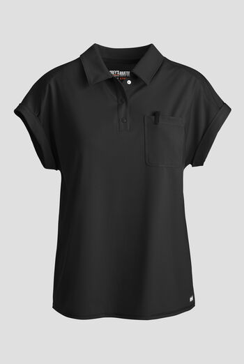 Blusa m&eacute;dica tipo polo Grey's Anatomy by Barco Spandex Knit Renew STRETCH con bot&oacute;n a presi&oacute;n y 1 bolsillo para mujer