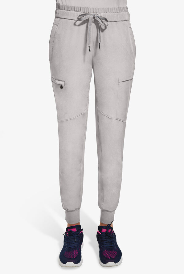 Healing Hands 360 Naya Women's 6-Pocket STRETCH Elastic Jogger Drawstring Scrub Pants - Silverstone - 1