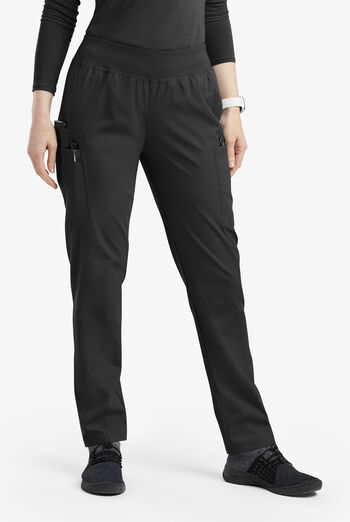 Pantalón médico Butter-Soft Originals de tiro medio estilo yoga con piernas entalladas y 5 bolsillos para mujer