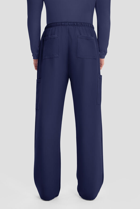 Cherokee Workwear Originals Ultra Men's 6-Pocket Straight Leg Drawstring Cargo Scrub Pants - Navy - 3