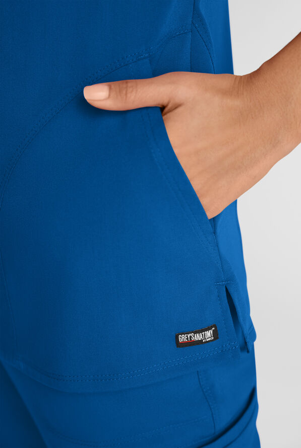 Grey's Anatomy by Barco Emerge Brylyn Women's 2-Pocket STRETCH Dolman Sleeve V-Neck Scrub Top - Royal - 3