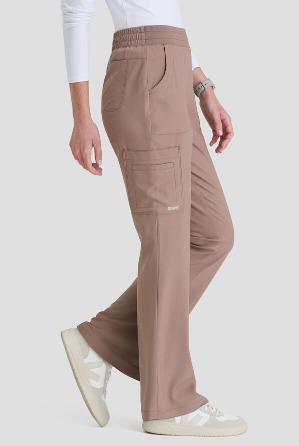 Pantal&oacute;n m&eacute;dico Grey's Anatomy by Barco Evolve STRETCH Sky con piernas acampanadas y 6 bolsillos para mujer - Driftwood - 4