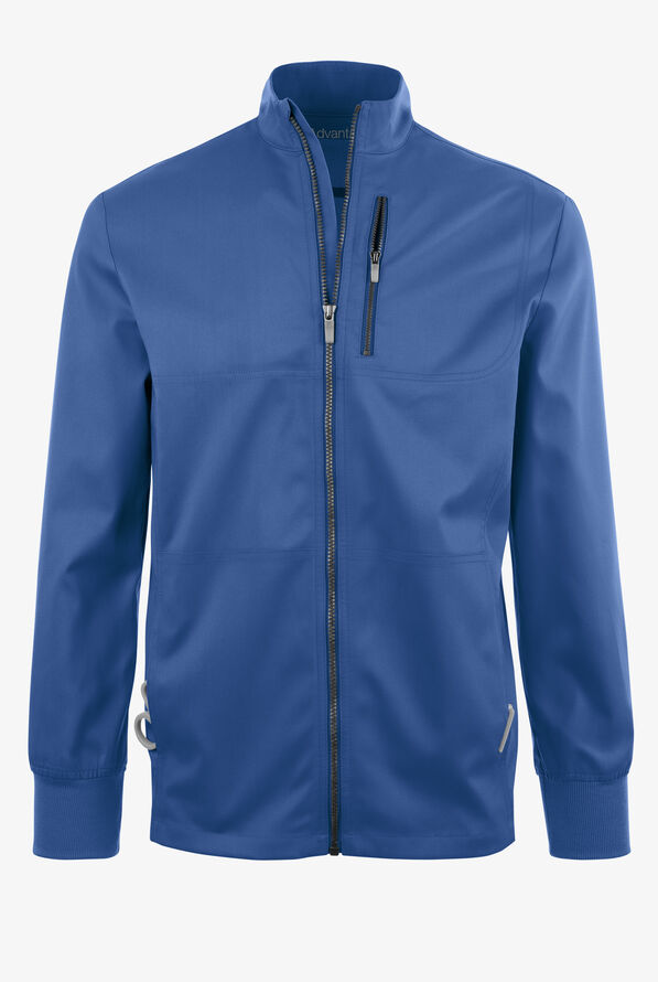 Advantage STRETCH Men's 4-Pocket Zip Front Warm-Up Scrub Jacket - Royal - 1