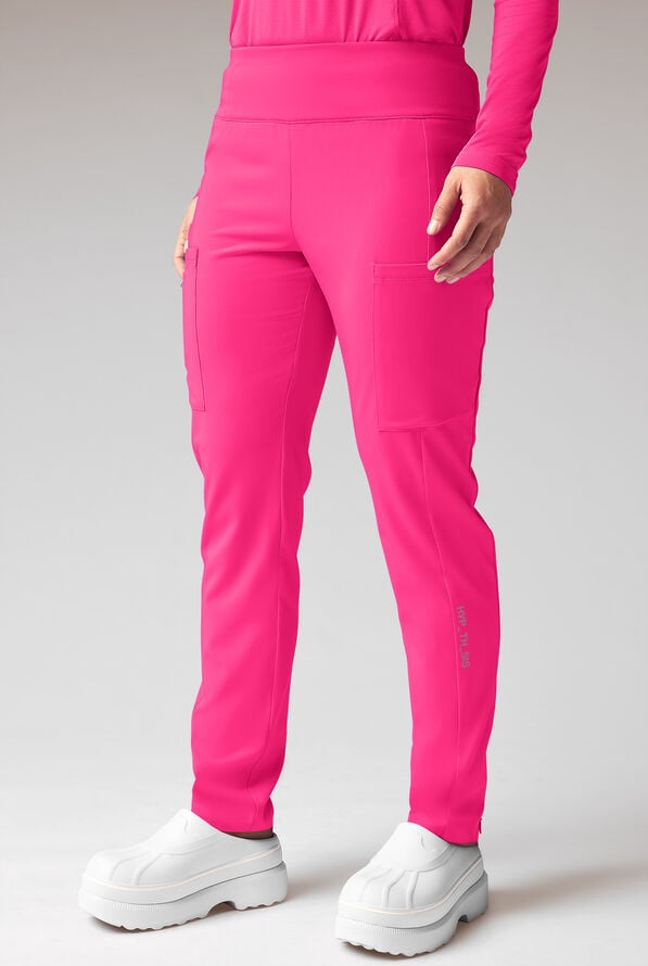 Hypothesis Dynama Y-Pant Women’s 7-Pocket Yoga-Inspired Scrub Pant - Reactive Pink - 1