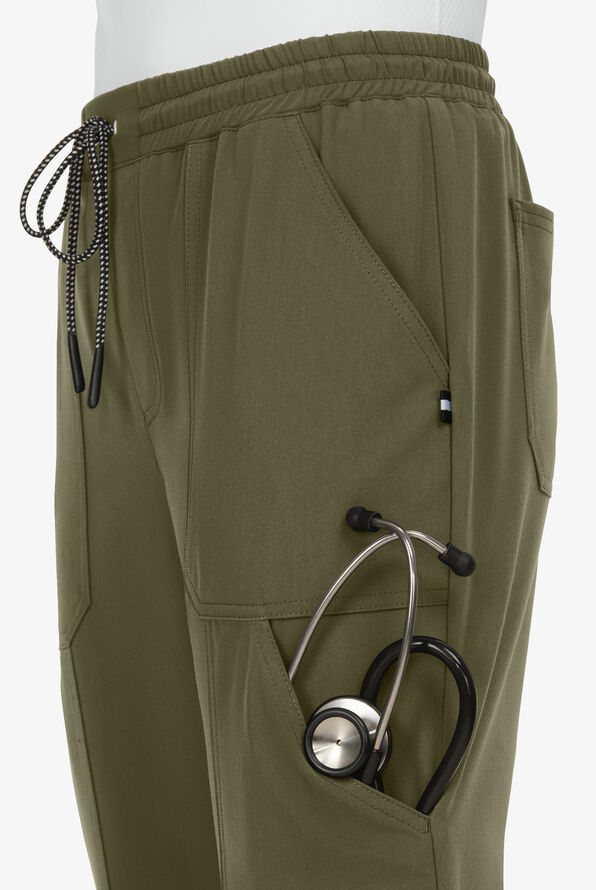 koi Next Gen Good Vibe Women's 7-Pocket STRETCH Jogger Scrub Pants - Olive - 3