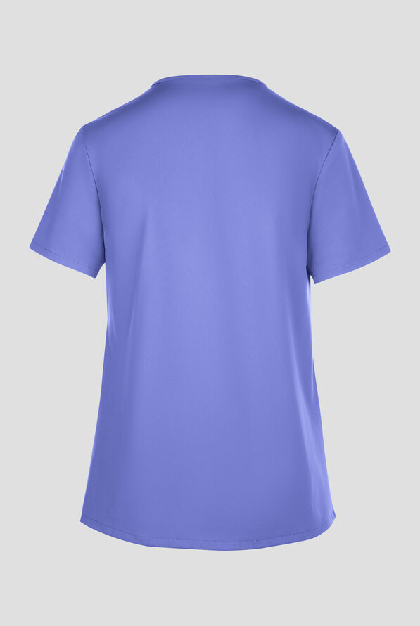 Cherokee Workwear Originals Ultra Women's 2-Pocket Snap Front V- Neck Scrub Top - Ceil Blue - 2
