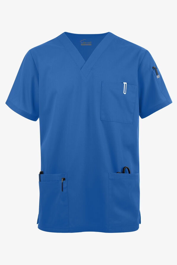 Butter-Soft Originals Men's 6-Pocket V-Neck Scrub Top - Royal - 1