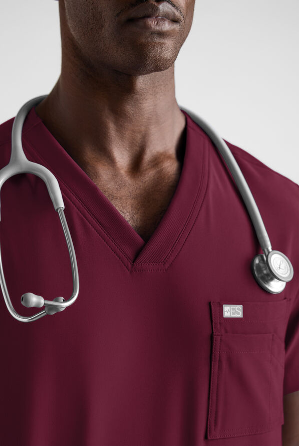 Easy STRETCH Men's Scrub Set - Wine - 4