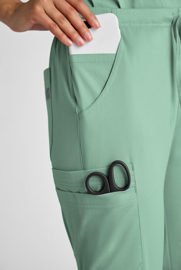 Butter-soft STRETCH Women's Scrub Set - Water Mint - 3