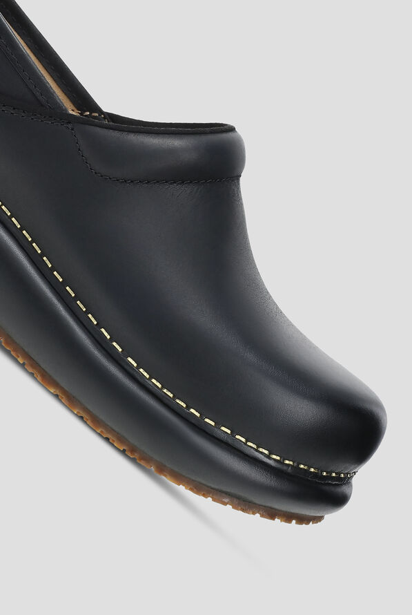 Dansko Women's Platform Pro Cloud Slip-Resistant Black Burnished Nubuck Clogs - Black - 3