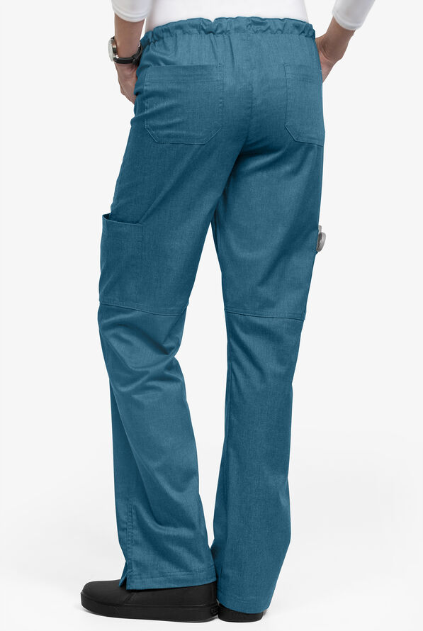 Pantal&oacute;n m&eacute;dico Butter-Soft STRETCH con cord&oacute;n y 10 bolsillos para mujer - Lagoon Heather - 2