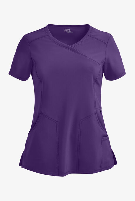 Infinity Women's 4-Pocket STRETCH Mock Wrap Scrub Top