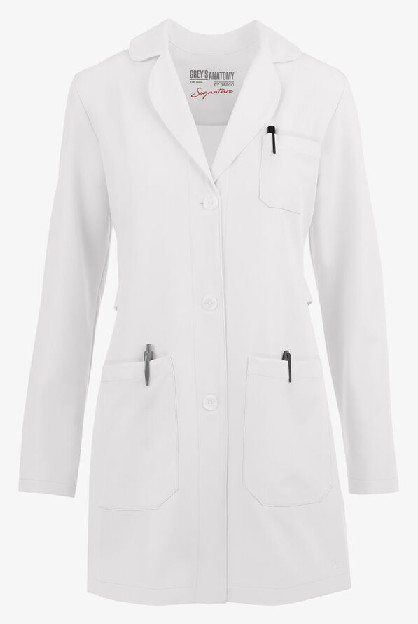 Grey's Anatomy by Barco Signature Brooke  Women's 32" 3-Pocket STRETCH Lab Coat - White - 1